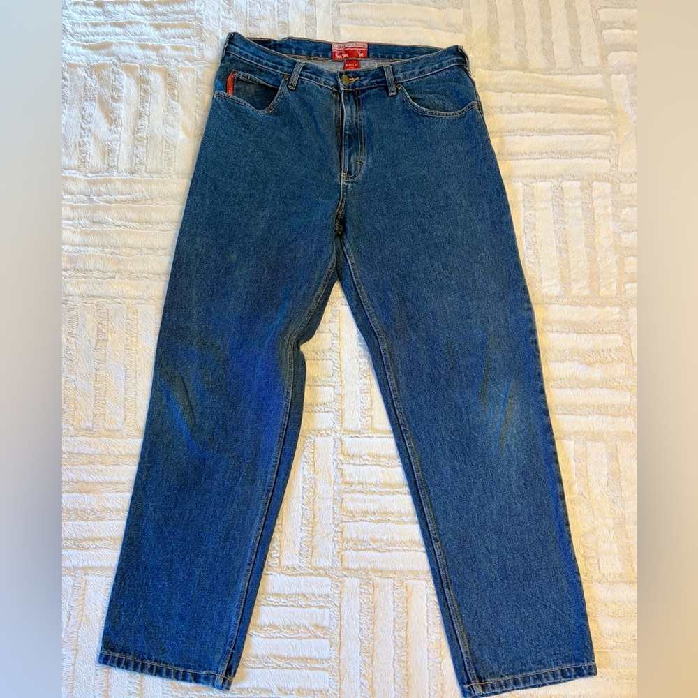 Blue Relaxed Fit Jeans with Natural Fading